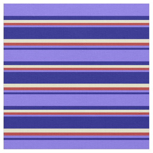 Blue, Medium Slate Blue, Red & Pale Goldenrod Fabric