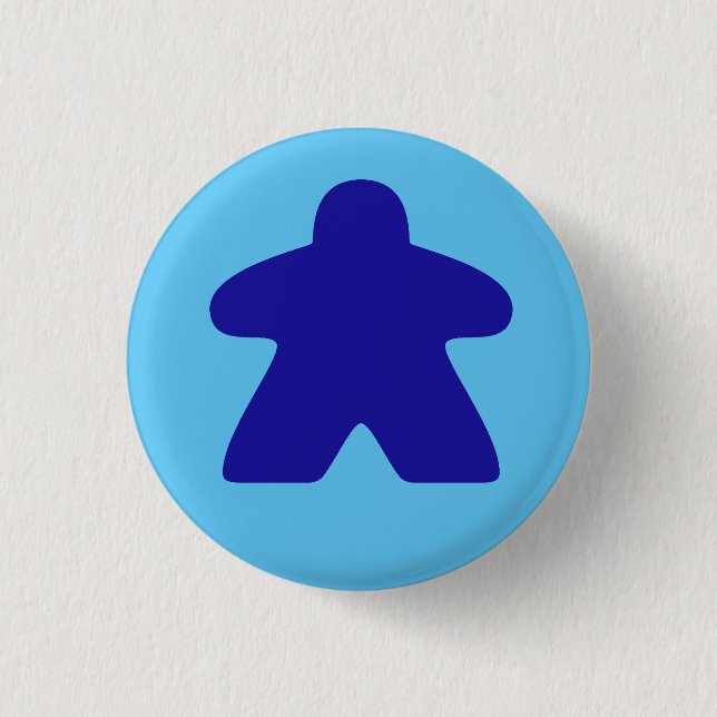 Blue Meeple Button (Front)