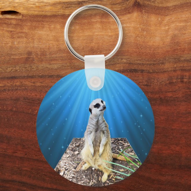 Blue Meerkat Starry Night,  Key Ring (Back)