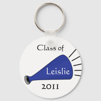 Blue Megaphone Cheerleader KeyChain