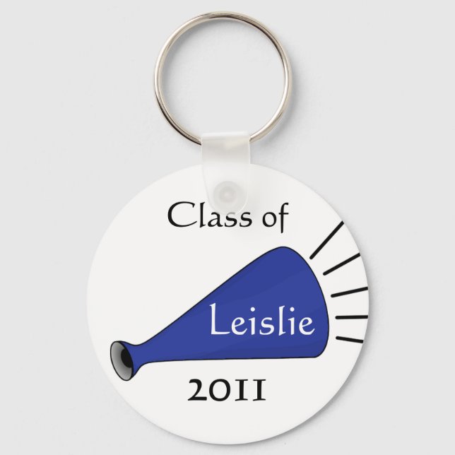 Blue Megaphone Cheerleader KeyChain (Front)