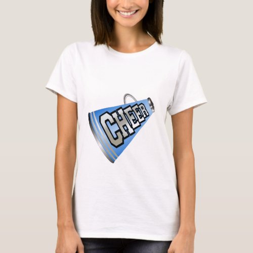 Blue Megaphone Cheerleader T_Shirt