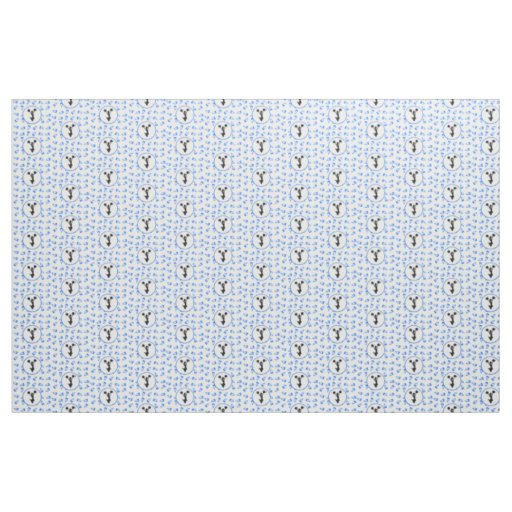 Blue Megaphones Cheerleader Design Fabric