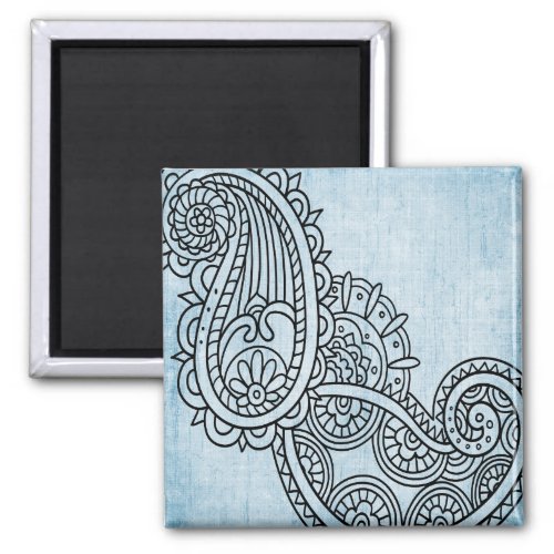 Blue Mehndi Motif Magnet