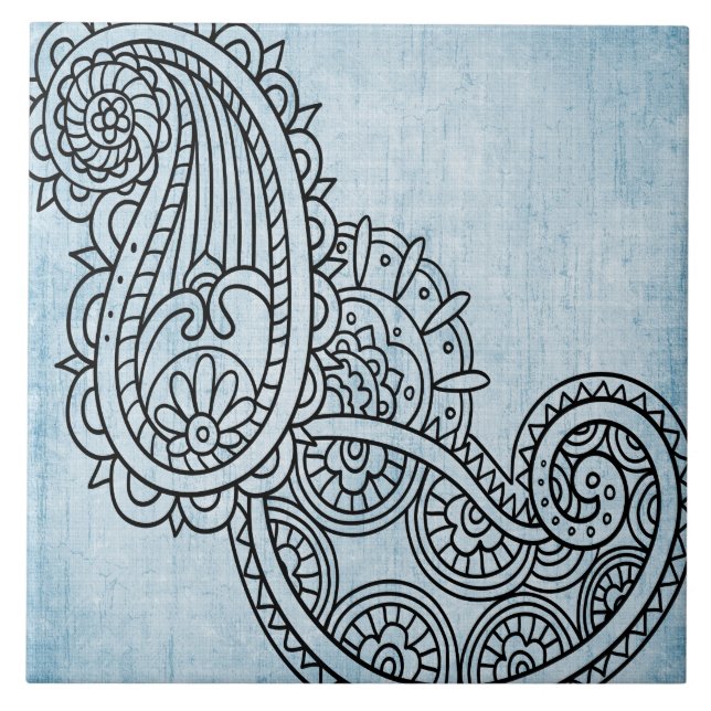 Blue Mehndi Motif Tile (Front)