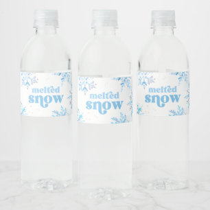 Blue Melted Snow Water Bottle Labels