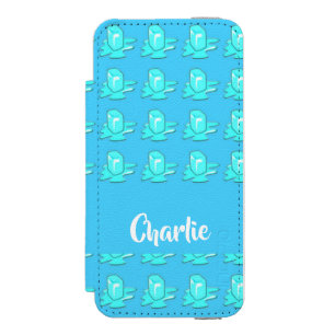 Blue melting ice Cube iPhone SE/5/5s Wallet Case