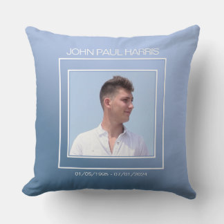 Blue Memorial Photo Throw Pillow