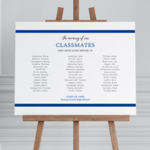 Blue Memory Of Classmates Up To 42 Names Reunion Foam Board