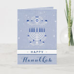 Blue Menorah Star of David Happy Hanukkah Elegant  Card<br><div class="desc">Surprise your friends & family with this elegant,  Hanukkah theme greeting card! Easily change the text by clicking on the "personalize this template" option.</div>