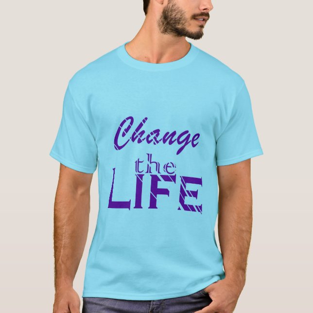 Blue Men's Basic T-Shirt (Front)