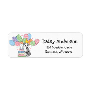 Blue Merle Aussiedoodle Birthday Return Address Label