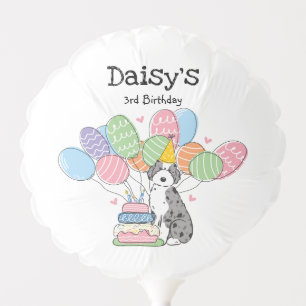 Blue Merle Aussiedoodle Dog Birthday Party Balloon