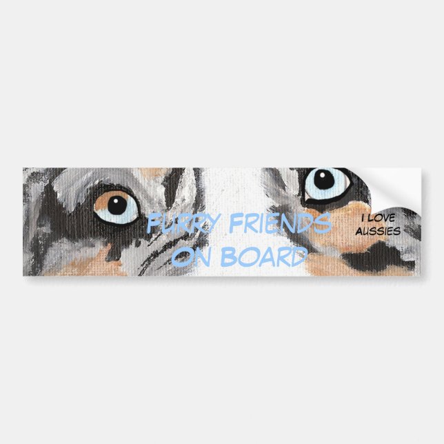Blue Merle Australian Shepherd Bumper Sticker (Front)