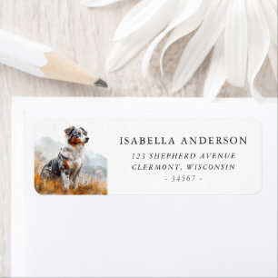 Blue Merle Australian Shepherd Scenic Label