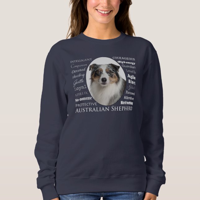 Blue Merle Australian Shepherd Sweatshirt (Front)