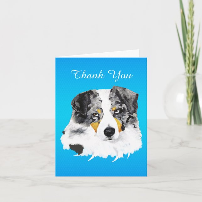 Blue Merle Australian Shepherd Thank You (Front)