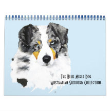 Blue Merle Australian Shepherd Two Page M.Calendar