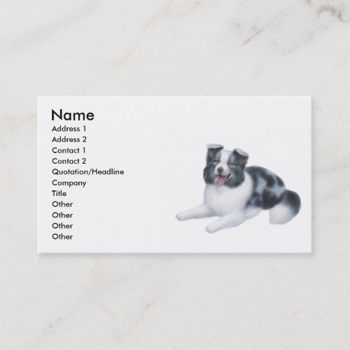 Blue Merle Border Collie Business Card