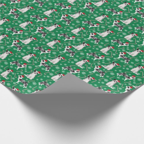 Blue Merle Border Collie Christmas Dog Wrapping Paper