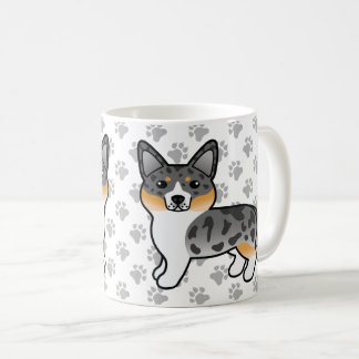 Blue Merle Cardigan Welsh Corgi Cartoon Dog Coffee Mug