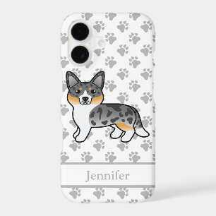 Blue Merle Cardigan Welsh Corgi Dog & Name iPhone 17 Case