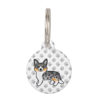 Blue Merle Cardigan Welsh Corgi Dog &amp; Pet's Info Pet ID Tag