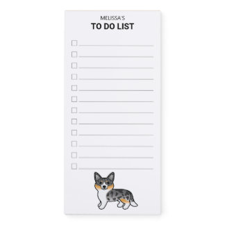 Blue Merle Cardigan Welsh Corgi Dog To Do List Magnetic Notepad