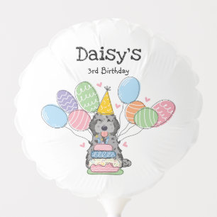 Blue Merle Cockapoo Cavapoo Dog Birthday Party Balloon