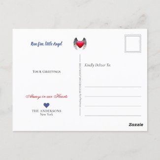 Blue Merle Collie Angel Heaven - Pet Loss Sympathy Postcard