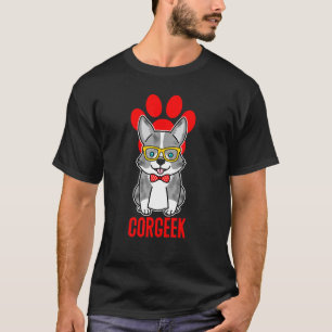 Blue Merle Corgi Corgeek Graphic T-Shirt