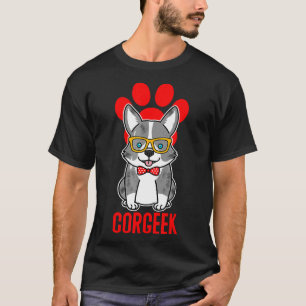 Blue Merle Corgi Corgeek Graphic T-Shirt