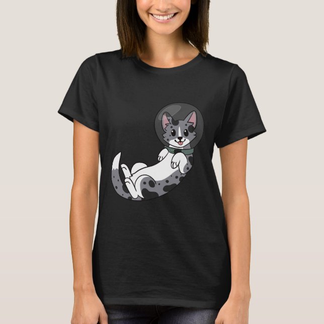 Blue Merle Corgi In Space T-Shirt (Front)