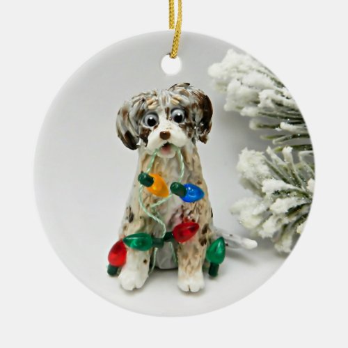 Blue Merle Doodle Dog Ornament