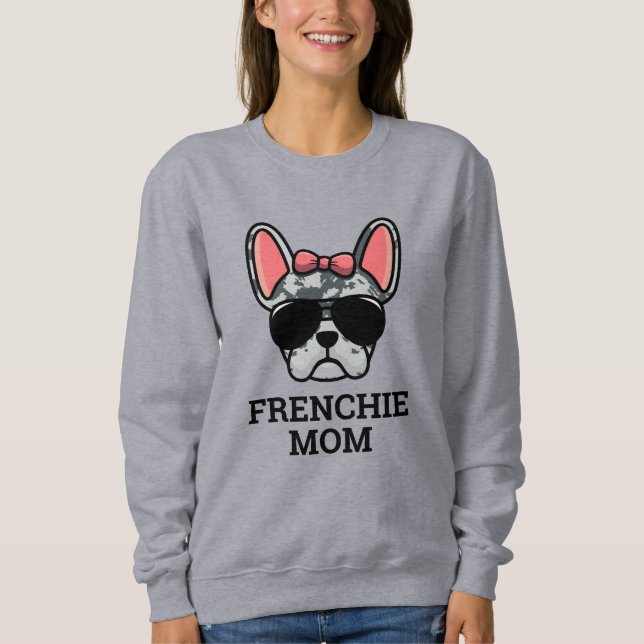 Blue Merle Female French Bulldog Frenchie Dog Mom  Sweatshirt (Front)