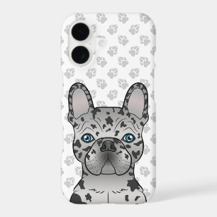 Blue Merle French Bulldog Frenchie Cute Dog & Paws iPhone 17 Case
