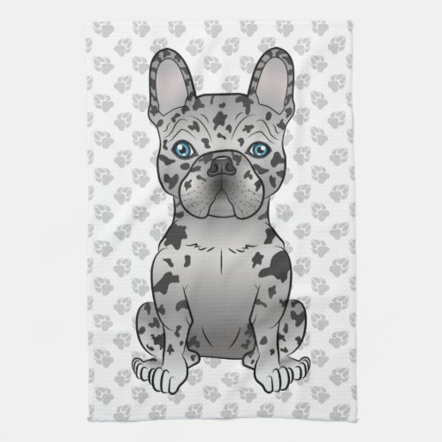 Blue Merle French Bulldog Frenchie Cute Dog  Paws Kitchen Towel