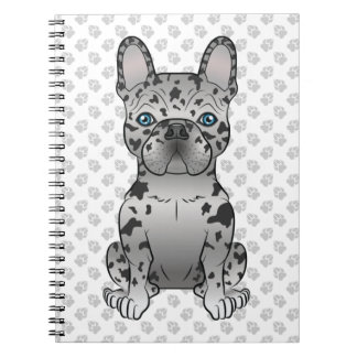 Blue Merle French Bulldog Frenchie Cute Dog &amp; Paws Notebook