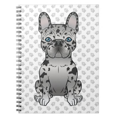 Blue Merle French Bulldog Frenchie Cute Dog  Paws Notebook