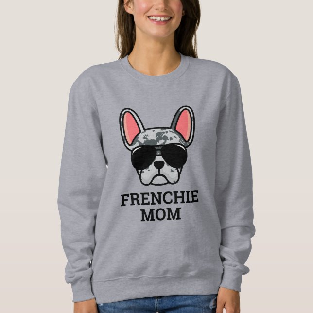 Blue Merle French Bulldog Frenchie Dog Mom Sweatshirt (Front)