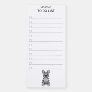 Blue Merle French Bulldog Frenchie Dog To Do List Magnetic Notepad