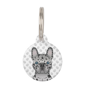Blue Merle French Bulldog / Frenchie &amp; Pet's Info Pet ID Tag