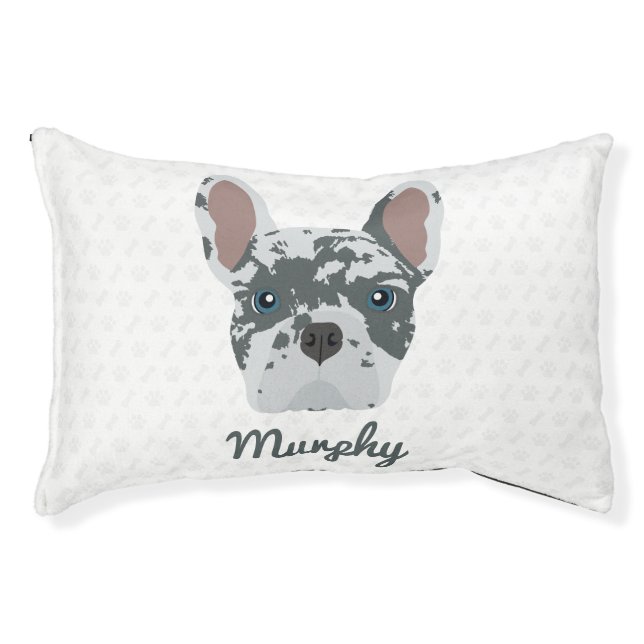 Blue Merle French Bulldog Pet Bed (Front)