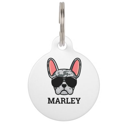 Blue Merle French Bulldog Pet ID Tag