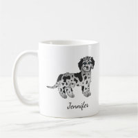 Blue Merle Mini Goldendoodle Cartoon Dog & Name Coffee Mug