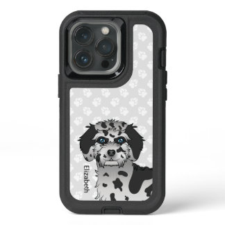 Blue Merle Mini Goldendoodle Cartoon Dog &amp; Name iPhone 13 Pro Case