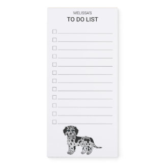 Blue Merle Mini Goldendoodle Cute Dog To Do List Magnetic Notepad