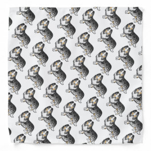 Blue Merle Rough Collie Cute Cartoon Dog Pattern Bandana