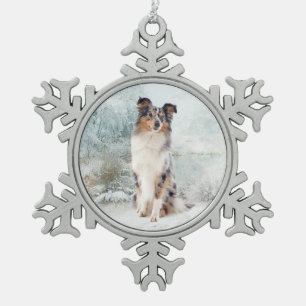 Blue Merle Sheltie Christmas Ornament