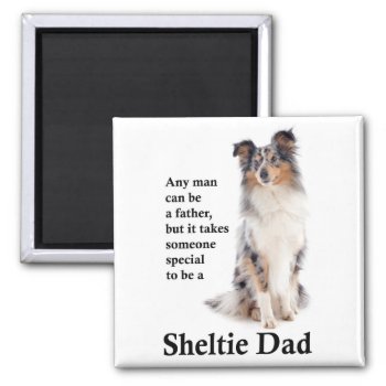 Blue Merle Sheltie Dad Magnet by ForLoveofDogs at Zazzle